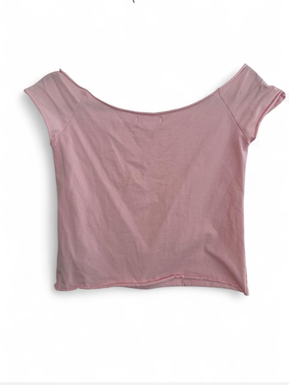 EDIKTED PINK 76 OFF THE SHOULDER SHORT SLEEVE CROP TOP SIZE MEDIUM - Picture 3 of 4